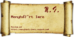 Menyhért Imre névjegykártya